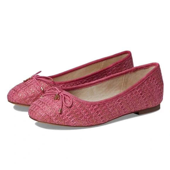 Sam Edelman Girls' Felicia Ballet Flat in Pink Boucle Size 4
