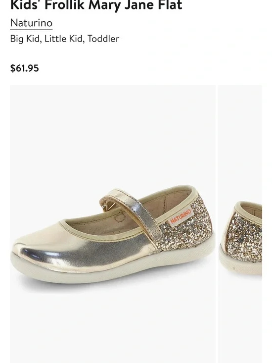 Naturino Gold Glitter frollik Mary Jane Shoe for Kids 32 / 1 big girls