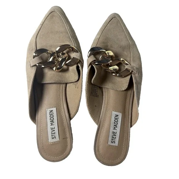 Steve Madden Suede‎ Leather Mules Slip On Shoes size 7.5