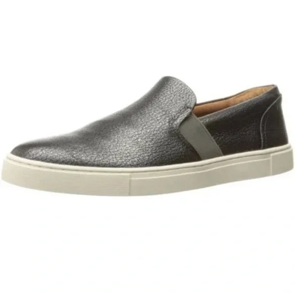 Frye Slip On Shoes Metallic Dark Gray