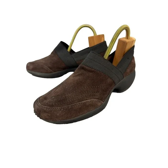 Anne Klein Sport‎ Brown Suede Slip-on Mules Women's Size 8.5
