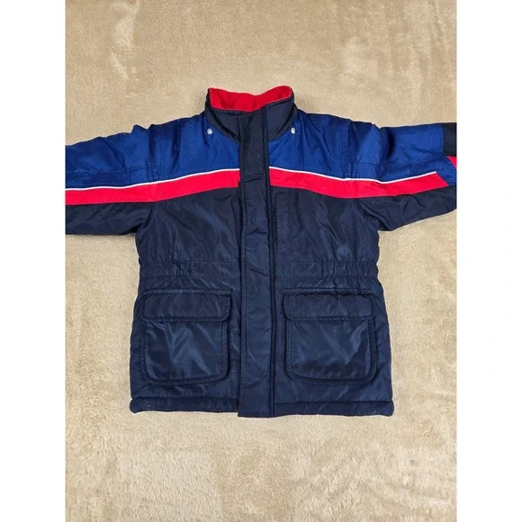 OshKosh B'gosh Kids Jacket Blue Red Color Block Puffer‎ Size M 5-6