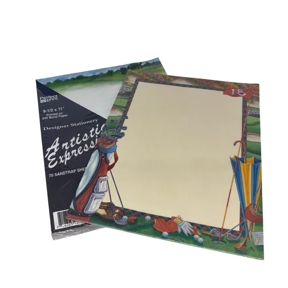 Perfect Print Golf Designer Stationery 70‎ Sheets 8.5x11 24lb Bond Paper NEW