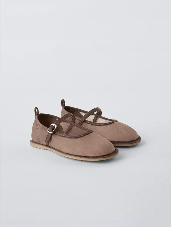 ZARA Mary Jane Organza Ballet Flats Shoes
