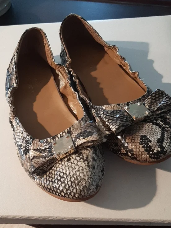 Cole Haan Snake-Print Bow Ballet Flats -