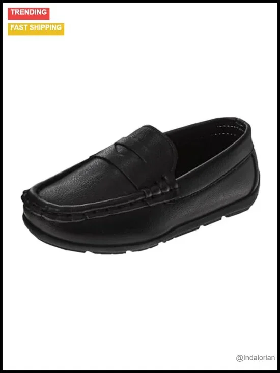 Boys Dress Shoes Slip On Loafers Penny Loafers School Uniform Shoes Faux Leather