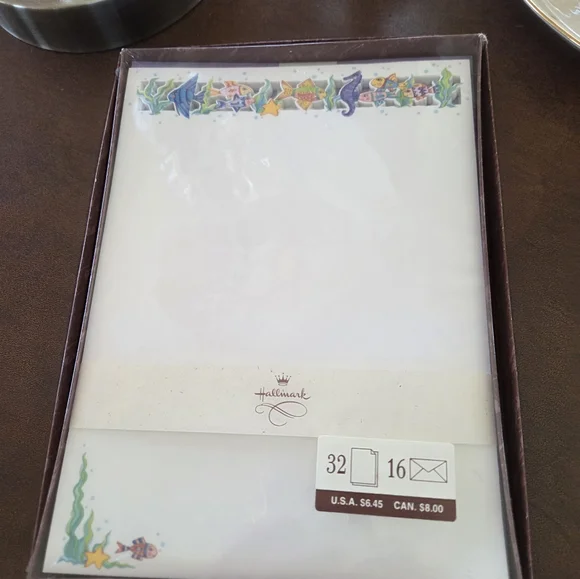 Vintage Hallmark Laser Cut Sea Life Stationary Sealed New Old Stock
