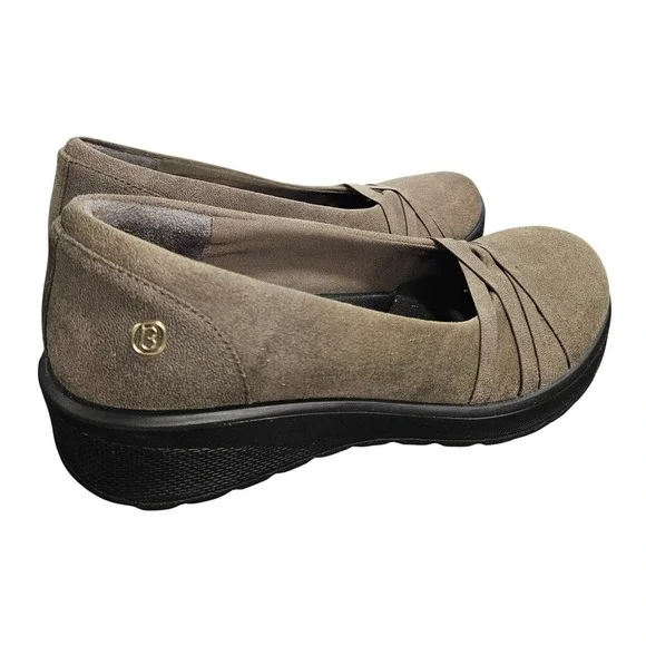 Bezees‎ Brown Suede Ballet  Sz 6.5M Cushioned Boho Comfort Shoes #323