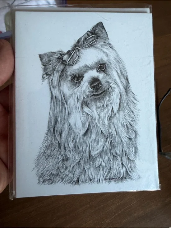 Yorkshire Terrier Dog Note Cards (8) Fine Art Drawing