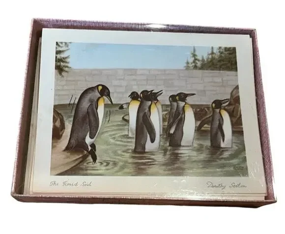 Vtg. 11 Notes Cards Env. Austin Marshall Penguins Dorothy Sexton 4 Designs