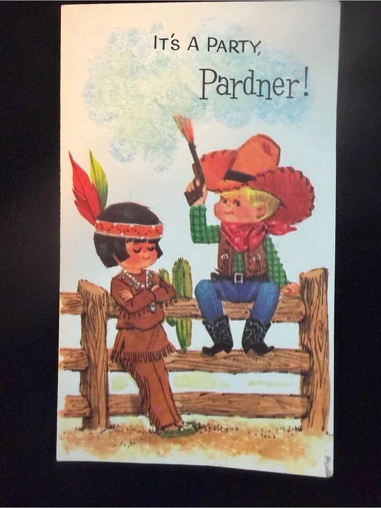 8 Vintage 1950s Western “It’s a Party Pardner” Vivid Color Cards