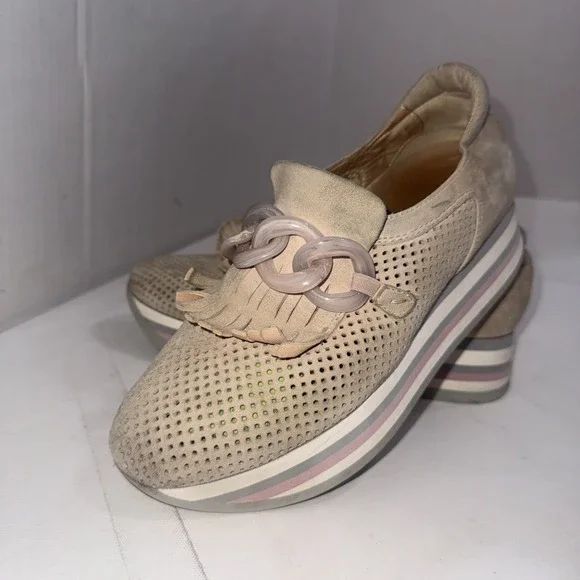 Softwaves Cadie Platform Sneakers Shoes Sand Beige 38 US 7.5 PreOwned‎