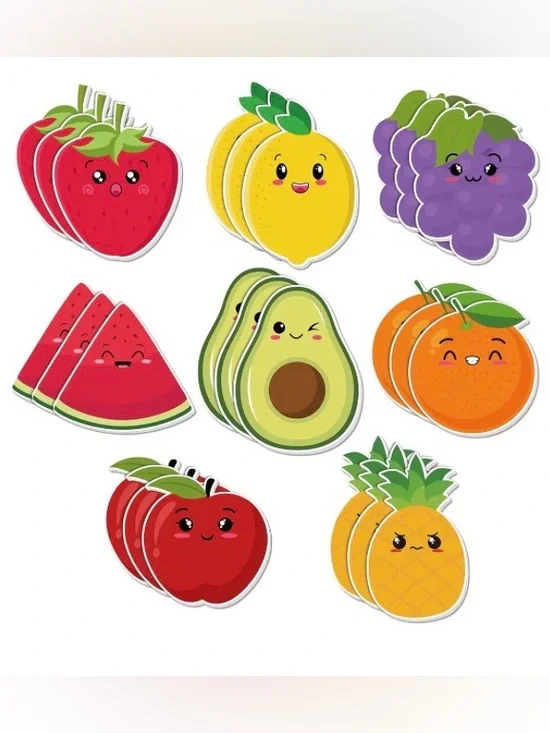 Pick (1) 90 Pc Kawaii Fruit Sticky Note Set -  Pineapple, Avocado, Strawberry,