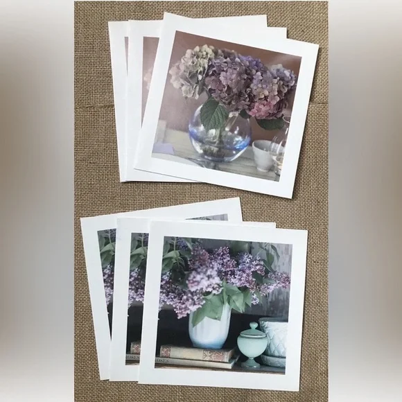 Flowers In Vase Still Life Blank Note Card Set Cottage Fairy Core Framable