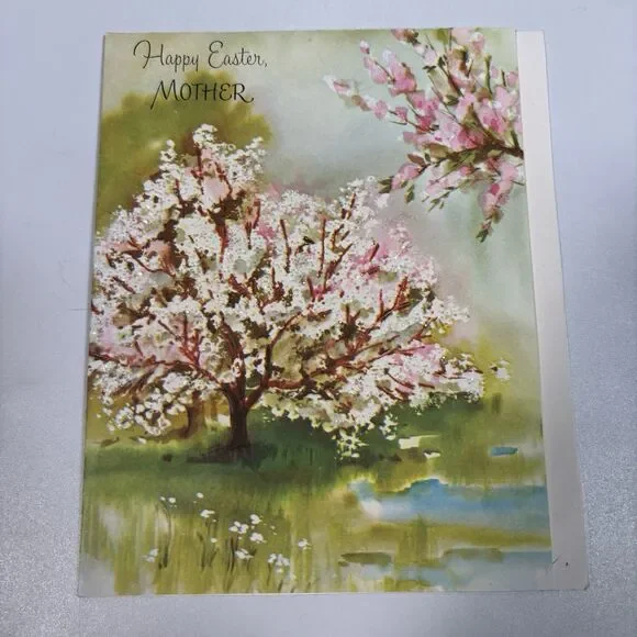 Vintage Buzza Cardozo Happy Easter Mother Glitter Greeting Card Wall Decor Art