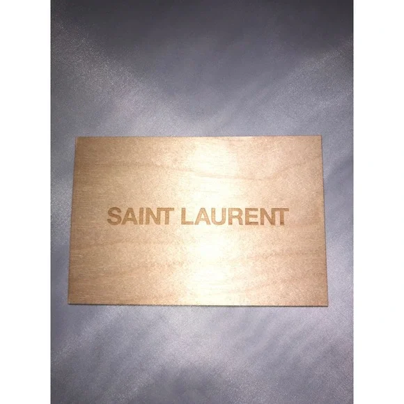 Saint Laurent Wooden Postcard Made in Germany YSL Collectible Wood Black-Bitumen