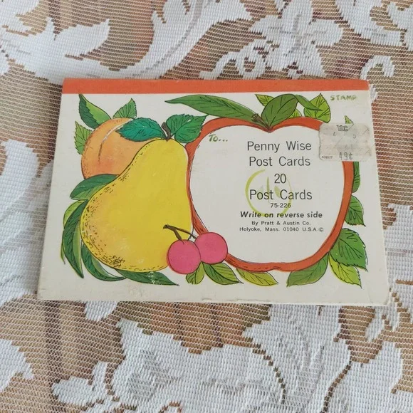 Vintage Pratt & Austin Penny Wise Post Cards Fruit Illustration 14 Count Booklet
