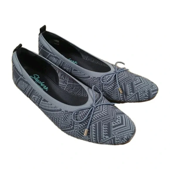Skechers Shoes Women's Sz 9 Blue Flats Sweet Class Cleo Snip Knit Vegan Skimmers