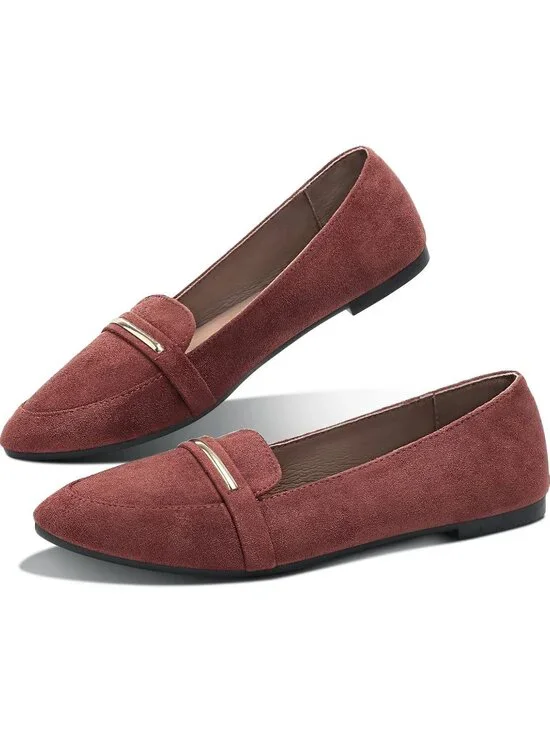 Women's Jujube Faux Suede Comfortable Loafer Slip On Ballet Flat Cute Shoes