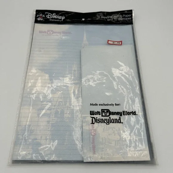 Disneyland Stationery 15 Writing Sheets 10 Envelopes New Sleeping Beauty Castle