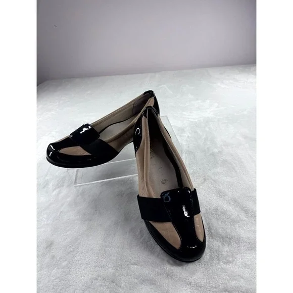 Taryn Rose Taurus Flat Shoes Women's 9M Black Patent Leather Slip-On Sports‎