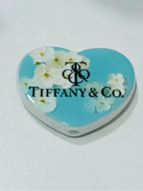 Tiffany & Co. Blue Floral Heart Charm Pendant bling Pen $20 each