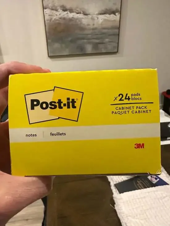 Post-it Notes Cabinet Pack, 1.375 in x 1.875 in, Canary Yellow, 24 Pads/Pack