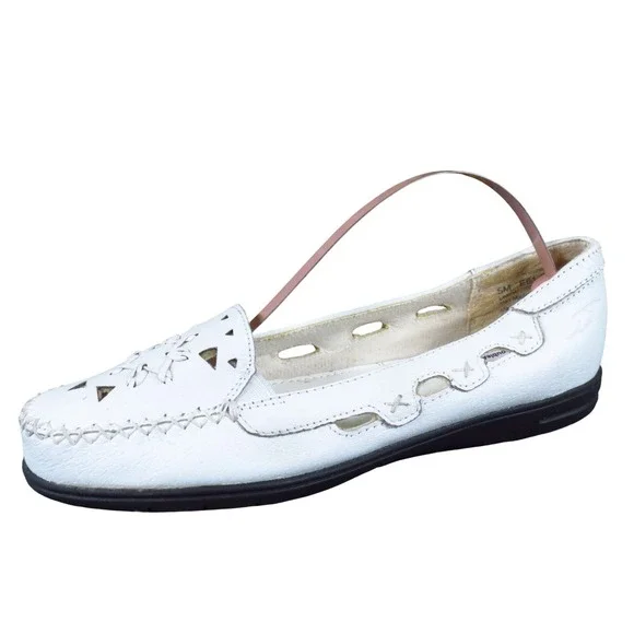 Dr. Scholl's Double Air Pillo Women Casual‎ Loafer Size 5 Comfort White Leather