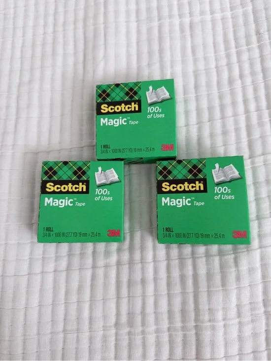 New Unopened Scotch Magic Tape 3-Pack