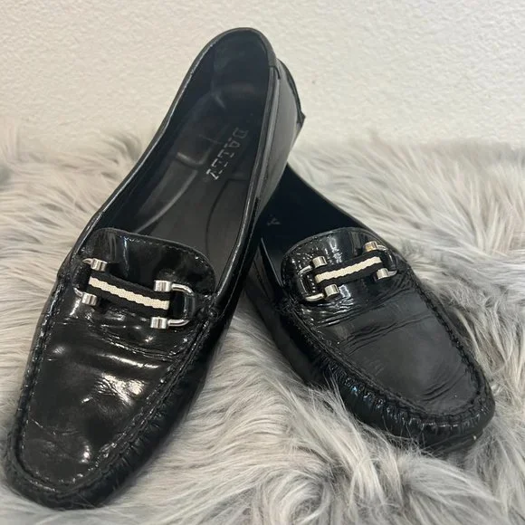 BALLY BLACK Womens Loafers Signature Striped Ribbon Horsebit Loafers Sz‎ US 6