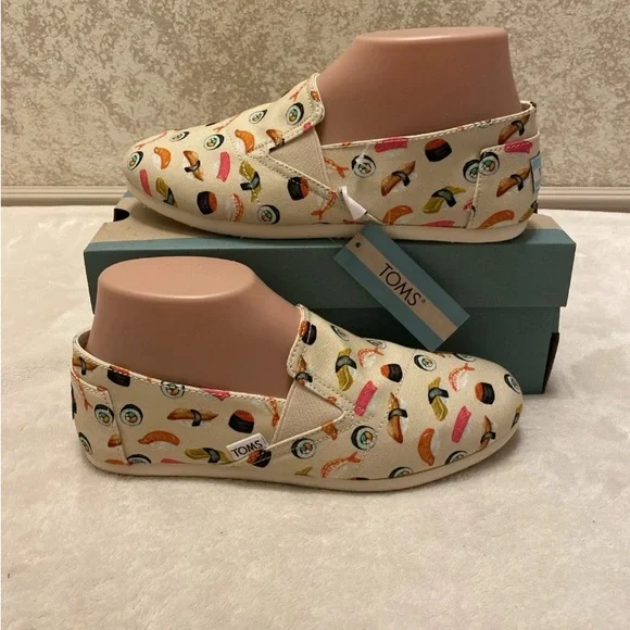 Toms Natural Beige Sushi Print Loafers
