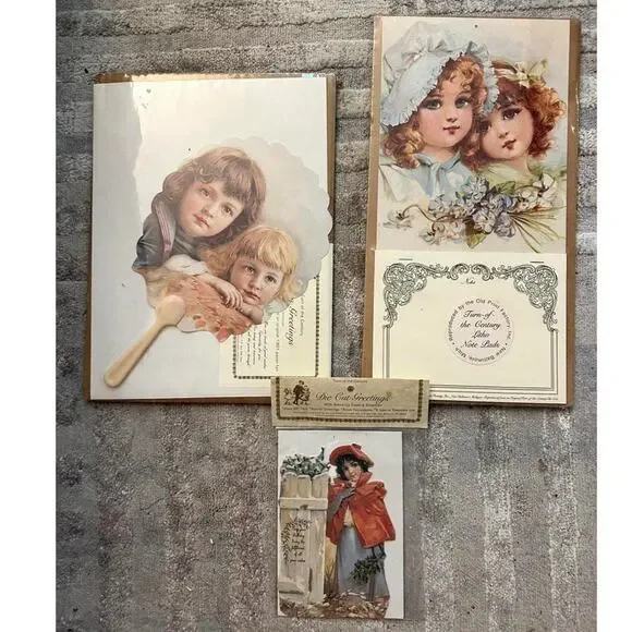 Vintage Victorian Stationary bundle die-cut Turn of the century cottage decor