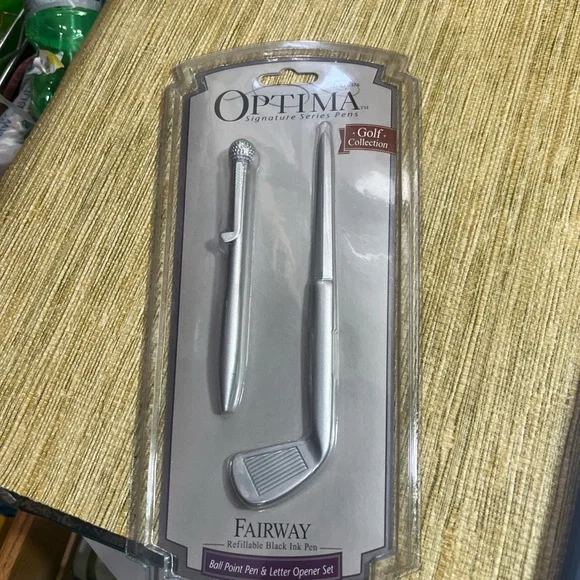 Vintage 1998 Fairway Silver Pen and Letter Opener Set by Optima
