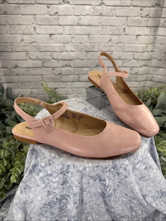 SONOMA “Lizbethh” Blush Round-Toe Open Heel Slingback Dress Flat WMS 9.5M 🩷 NIB