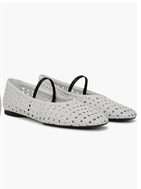 Vince Vivian Mary Jane Flat- white leather size 8 Brand New