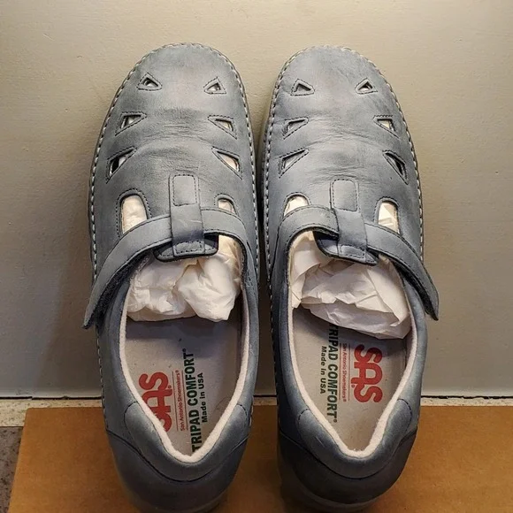 SAS Tripad‎ Comfort Blue Roamer Mary Jane T-Strap Shoes Womens 8.5 W Made in USA