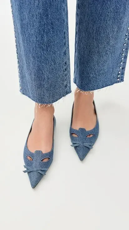 NEW Marc Jacobs Kat Ballerina denim flat shoes size 7