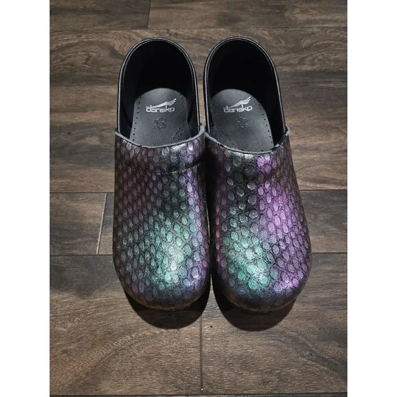 Dansko Professional Dot Comfort Clogs Size 41 Iridescent
