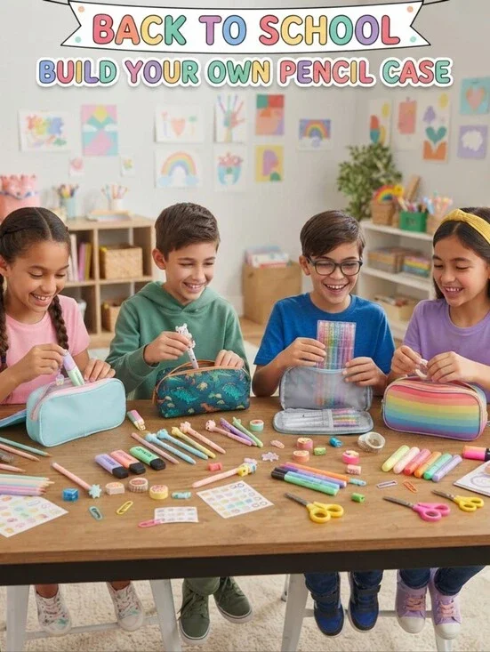 Back to School Build Your Own Pencil Case Custom Stationery Kit