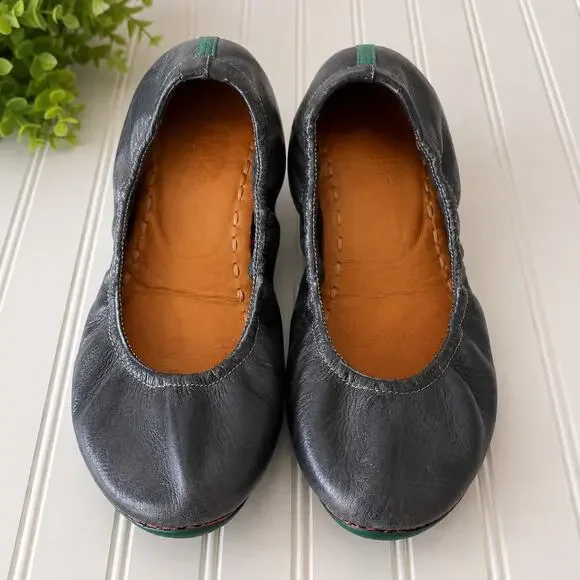 Tieks by Gavrieli Gray Leather Ballet Flats Women’s Size 7 Foldable Shoes