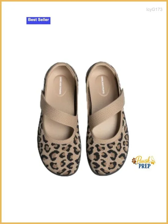 Women's Mary Jane Wide Toe Ballet Flats – Stretchy Knit, Machine Washable,