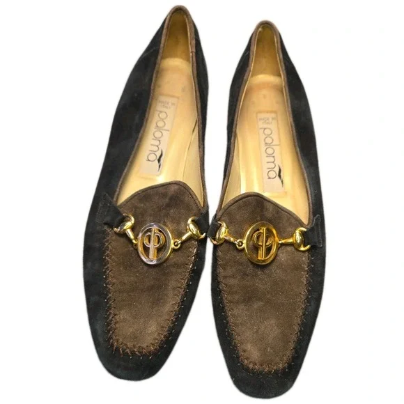 Vintage Paloma Italy Suede Horsebit Loafers - Women's Size 6 / 6.5 (9.5