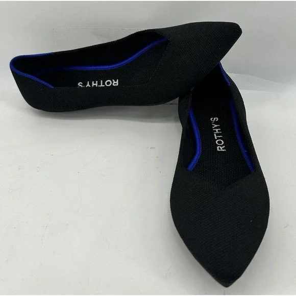Rothy's The Point Black Slip On Pointed Ballet Flats Women's Size 6