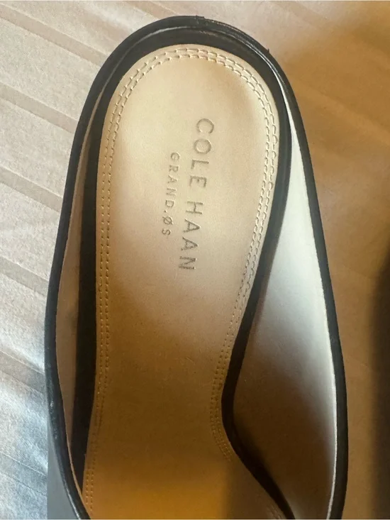 Cole Haan Black Leather Ballet Flat with Cream Insole