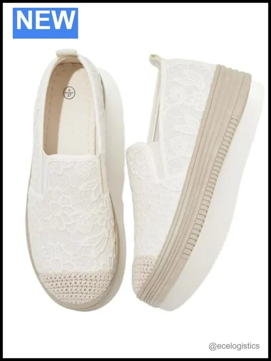 Lace Espadrilles Slip On Loafers Platform Sneakers Comfortable Spring Flats
