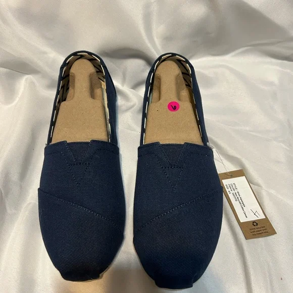 Toms Navy Blue Classic Canvas Flats