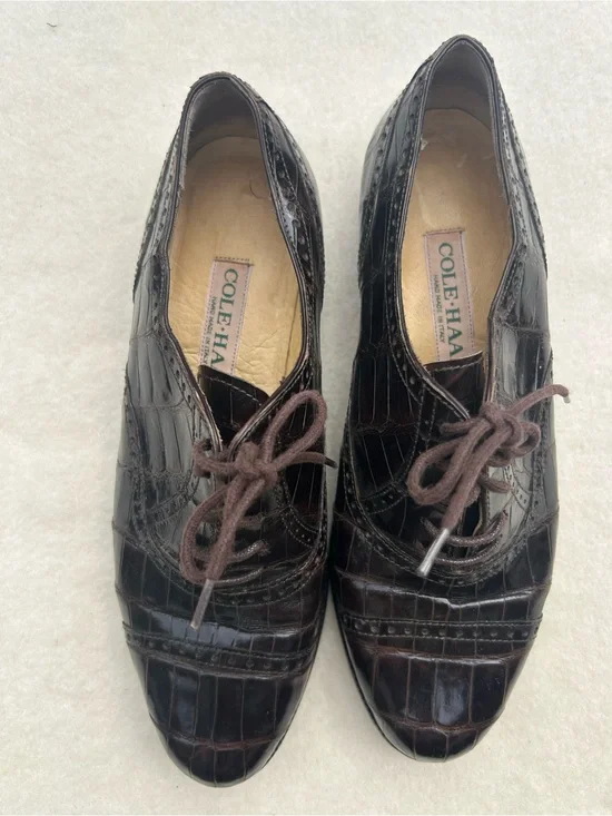 Vintage Bragano by Cole Haan Women’s Oxford Alligator Shoes Size 6.5 B