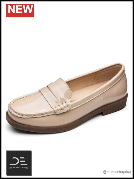 Patent Leather Penny Loafers Slip On Business Casual Dress Shoes Comfortable