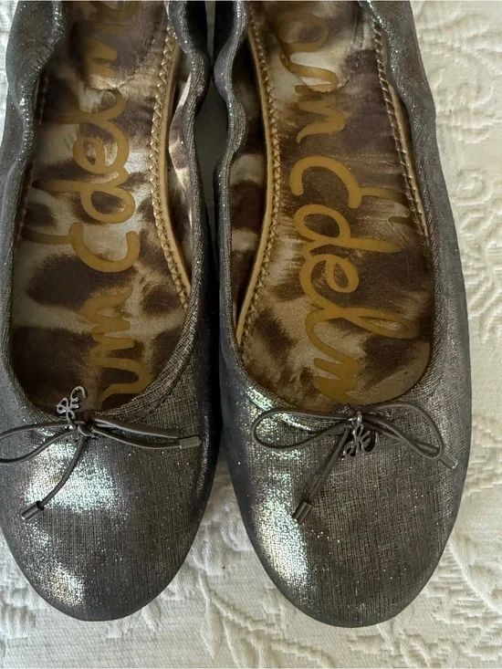 Sam Edelman Metallic Pewter Felicity Ballet Flats. Size 11