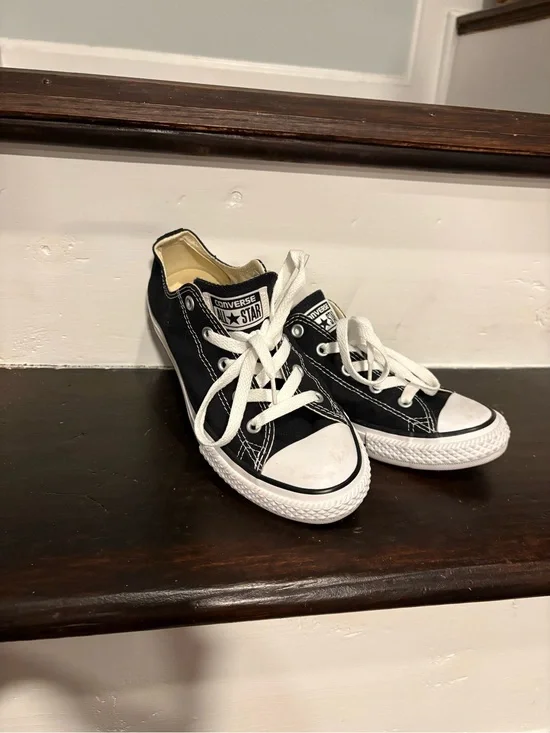 Converse Kids Black & White Low Top Sneakers